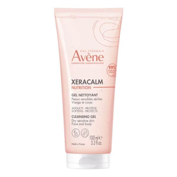 AVENE Xeracalm Nutrition Gel Nettoyant 100ml - Peaux Sensibles Sèches à très Sèches - Tiraillements, Démangeaisons