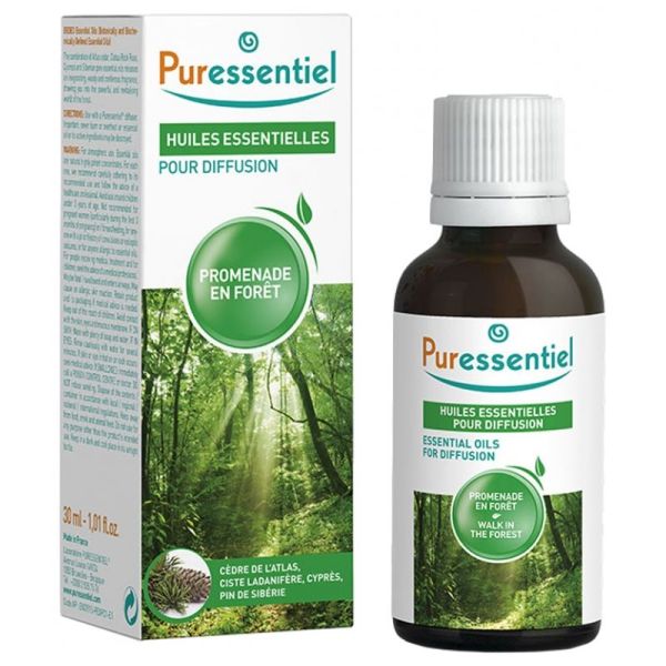 PURESSENTIEL DIFFUSION Promenade en Forêt 30ml - Complexe de 4 Huiles Essentielles pour Diffusion