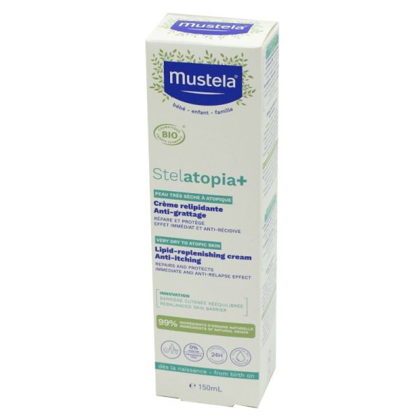 MUSTELA STELATOPIA+ Crème Relipidante Anti Grattage 150ml - Peau très Sèche à Atopique