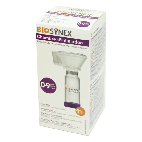 BIOSYNEX 1 Chambre d' Inhalation 0 à 9 Mois - Aide à la Prise de Traitement pour Affections Respiratoires