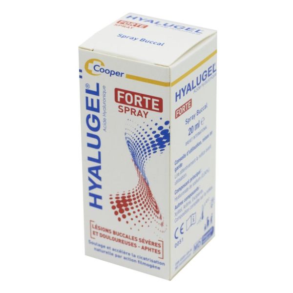 HYALUGEL FORTE 8ml - Spray Buccal à l' Acide Hyaluronique - Plaies Profondes Localisées, Aphtes