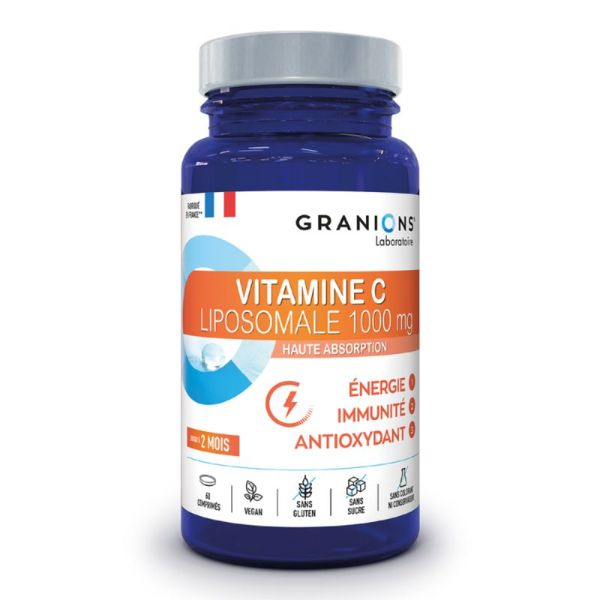 GRANIONS PILULIERS Vitamine C Liposomale 1000mg 60 Comprimés - Energie, Immunité, Anti-oxydant