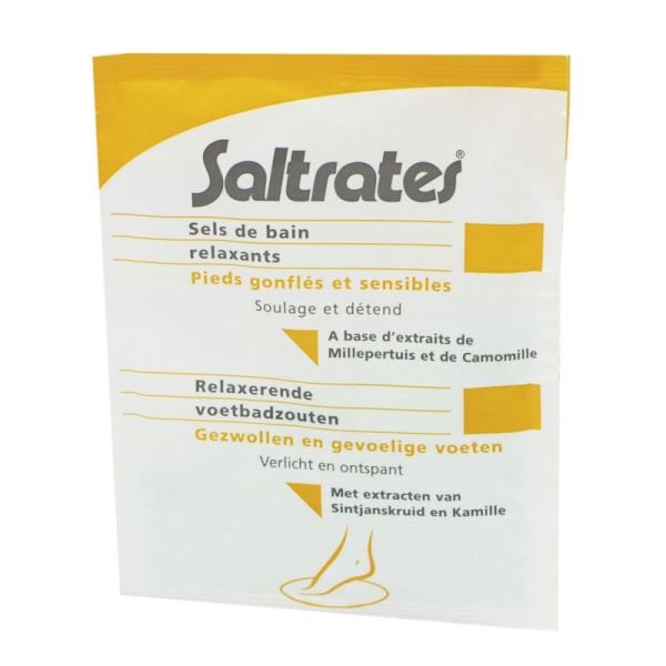 SALTRATES Sels de Bain Relaxants 10 Sachets de 20g - Pieds Douloureux, Brûlants, Gonflés