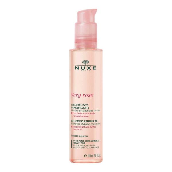 NUXE VERY ROSE Huile Délicate Démaquillante 150ml - Toutes Peaux même Sensibles