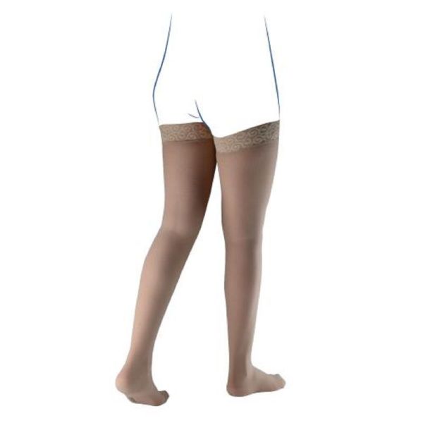 VENOFLEX Simply Coton Fin Beige Naturel - Bas Cuisse Anti Glisse de Contention Femme Classe 2