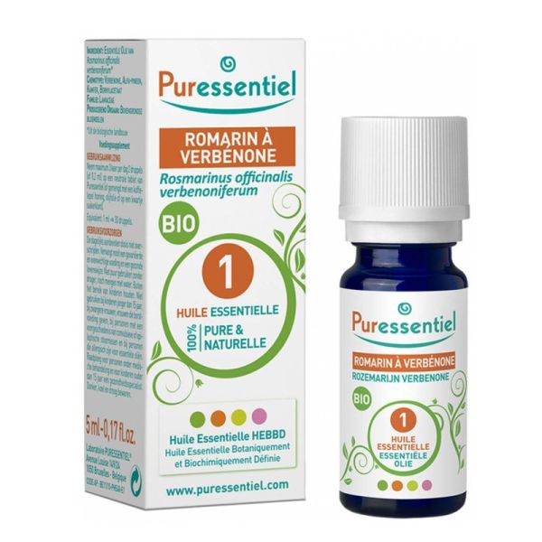 PURESSENTIEL BIO Romarin à Verbénone 5ml - Huile Essentielle Rosmarinus officinalis verbenoniferum