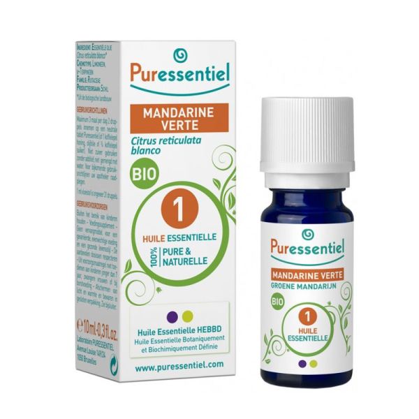 PURESSENTIEL BIO Mandarine Verte 10ml - Huile Essentielle Citrus reticulata blanco