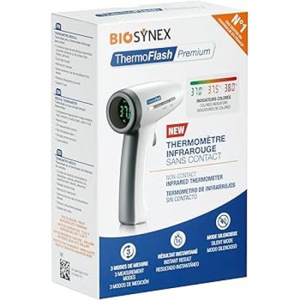 EXACTO THERMOFLASH PREMIUM - Thermomètre Frontal Infrarouge sans Contact - 1 Unité