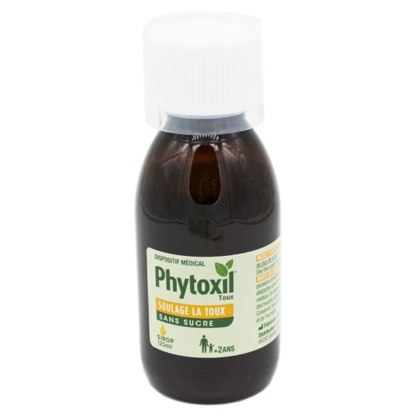 PHYTOXIL sans Sucre Sirop 120ml - Toux Sèche et Grasse - 100% Naturel - Mauve Blanche, Plantain