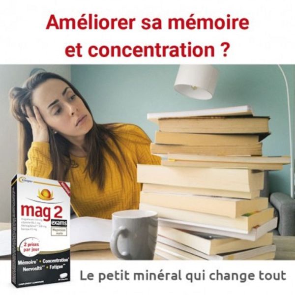 MAG 2 Exams 30 Comprimés - Mémoire, Concentration, Nervosité, Fatigue