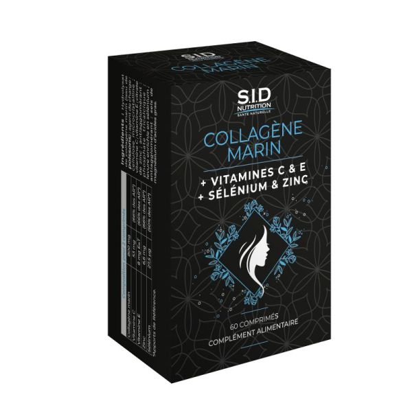 SID NUTRITION Collagène Marin 60 Comprimés - Beauté de la Peau, Stress Oxydatif