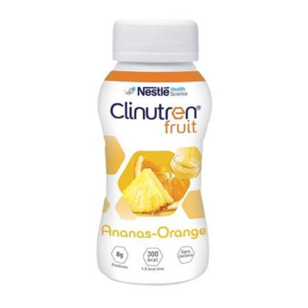 CLINUTREN FRUIT Ananas Orange 300 Kcal, Boisson Hypercalorique Normoprotéiné, Dénutrition - 4x 200ml