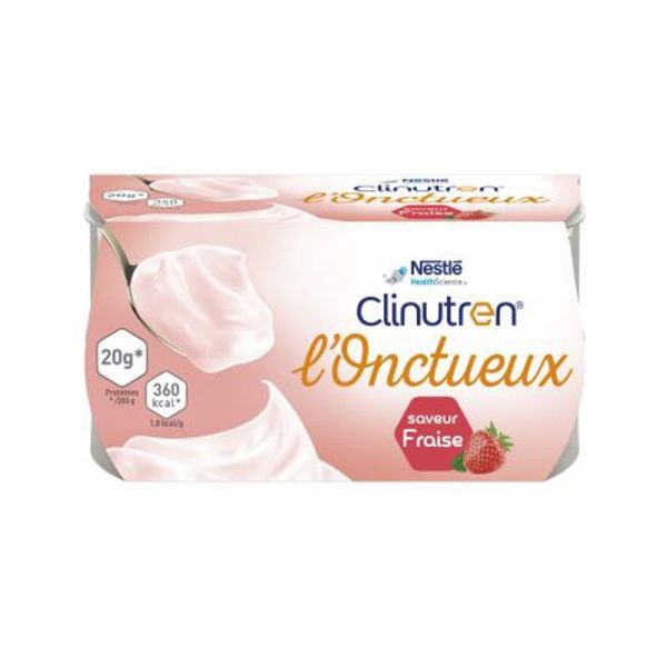 CLINUTREN L'ONCTUEUX Fraise Pot 4x 200g - Dessert Lacté HP/HC - DADFMS en Cas de Dénutrition