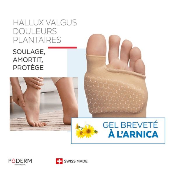 PODERM PROFESSIONAL 1 Protection en Gel d' Arnica Breveté - Hallux Valgus et Douleurs Plantaires