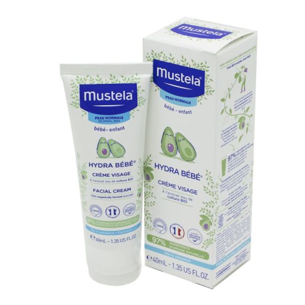 MUSTELA PEAU NORMALE Hydra Bébé Crème Visage 40ml - Perséose d' Avocat Bio