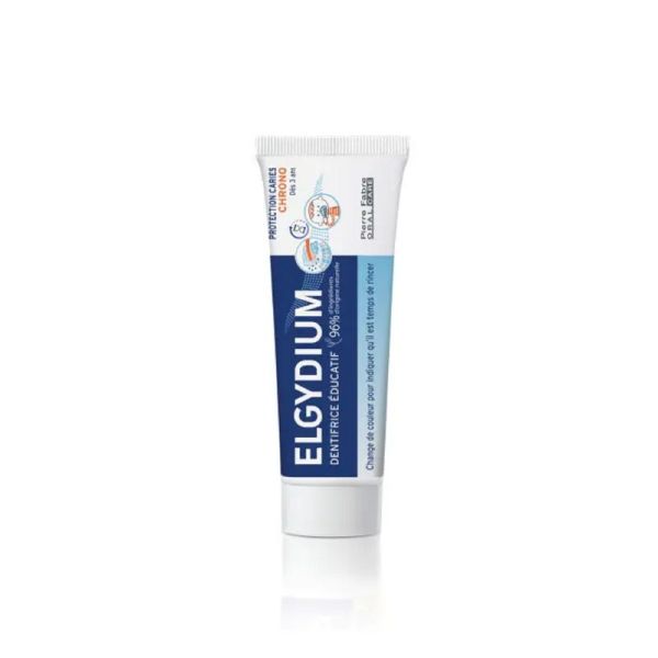 ELGYDIUM CHRONO Dentifrice Educatif 50ml - Change de Couleur Pour le Rinçage - Dès 3 Ans