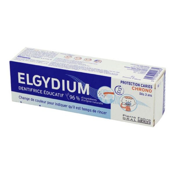 ELGYDIUM CHRONO Dentifrice Educatif 50ml - Change de Couleur Pour le Rinçage - Dès 3 Ans