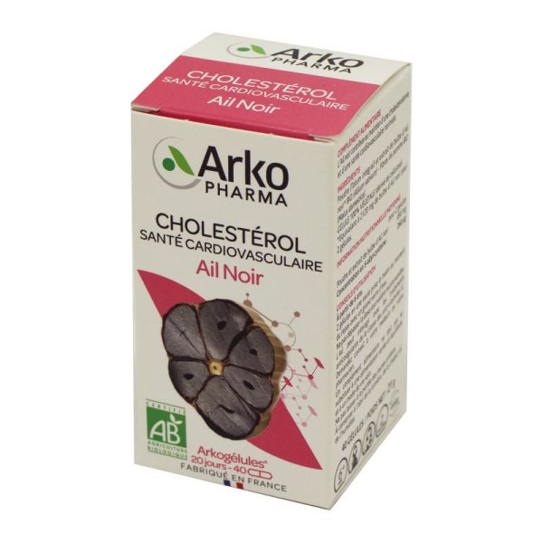 ARKOGELULES Ail Noir 260µg de S-allyl-cystéine - Bte/40 - Cholestérol, Santé Cardiovasculaire