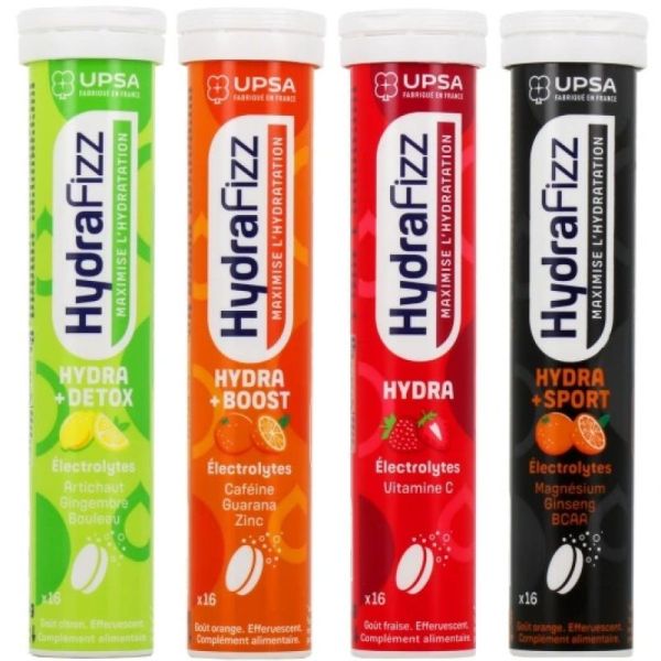 UPSA - HYDRAFIZZ - HYDRA DETOX - 16 PASTILLES EFFERVESCENTES - GOUT CITRON
