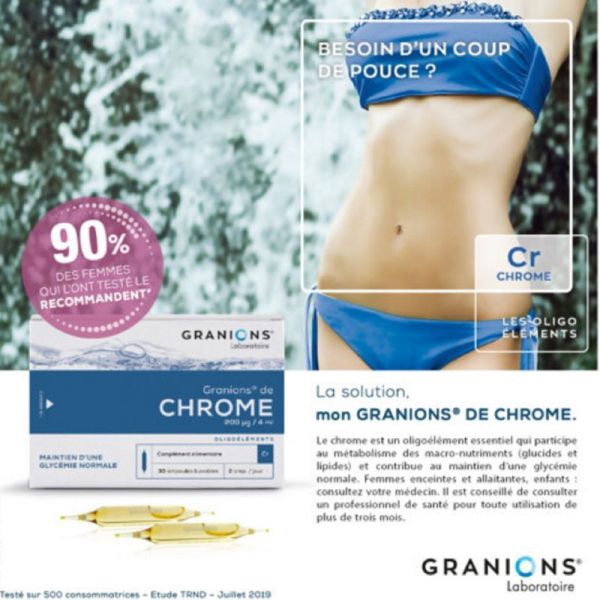 GRANIONS DE CHROME 200 µg - Lot de 2x 30 Ampoules