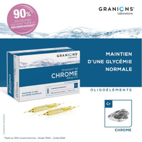 GRANIONS DE CHROME 200 µg - Lot de 2x 30 Ampoules