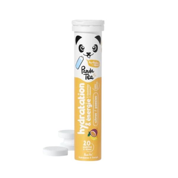 PANDA TEA - hydratation & énergie citron/passion - 20 pastilles effervescentes