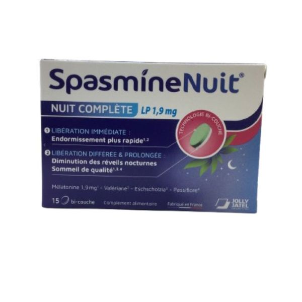 JOLLY JATEL - Spasmine Nuit - Nuit complète LP1,9 MG - 15 BI COUCHE