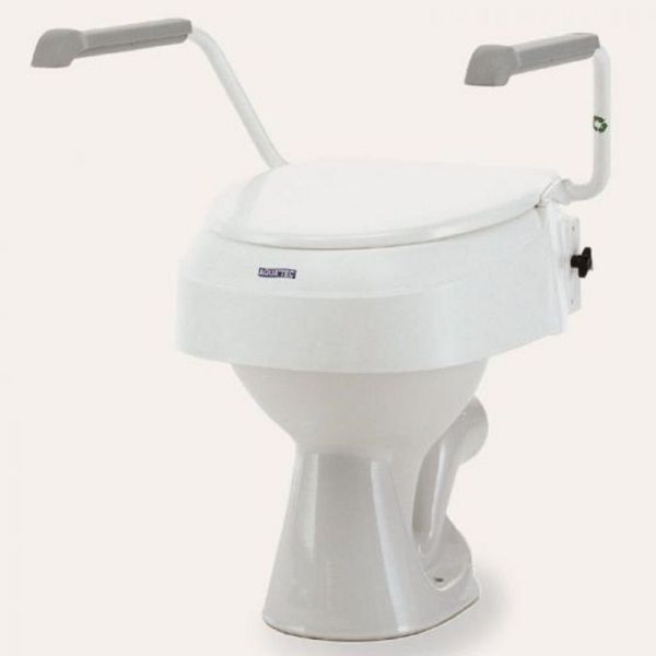 Surélévateur Réhausse de Toilette AQUATEC avec Accoudoirs Relevables et Couvercle - T4675 - 1 Unité