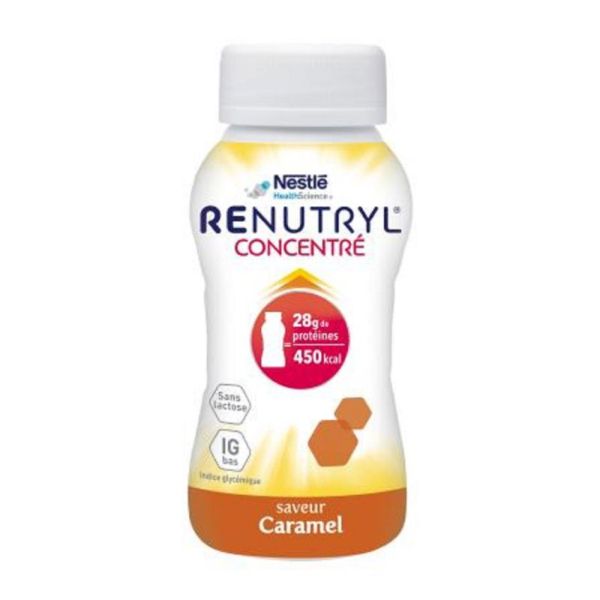 RENUTRYL CONCENTRE Caramel - Boisson Lactée HP/HC 450 Kcal - Dénutrition - 4x 200ml