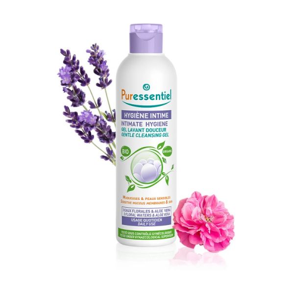 PURESSENTIEL Hygiène Intime Gel Lavant Douceur BIO 250ml - Aux 3 Eaux Florales et à l' Aloe Vera