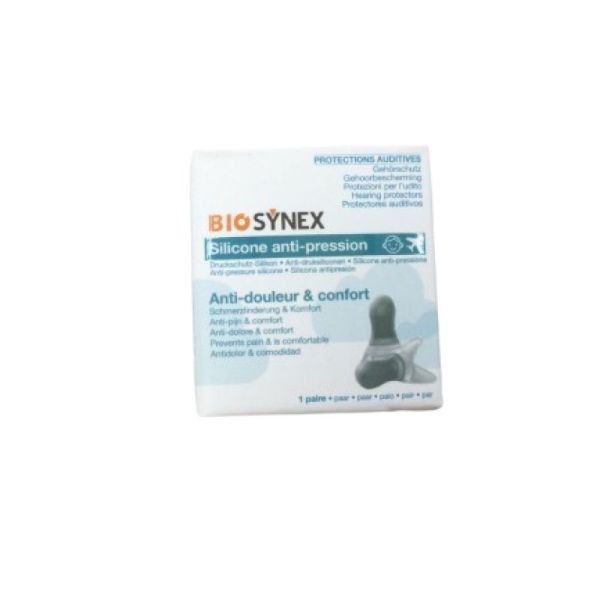 BIOSYNEX - Protections Auditives , silicone anti-pression , anti-douleur & confort - ADULTE / BLEU- 3532678592190