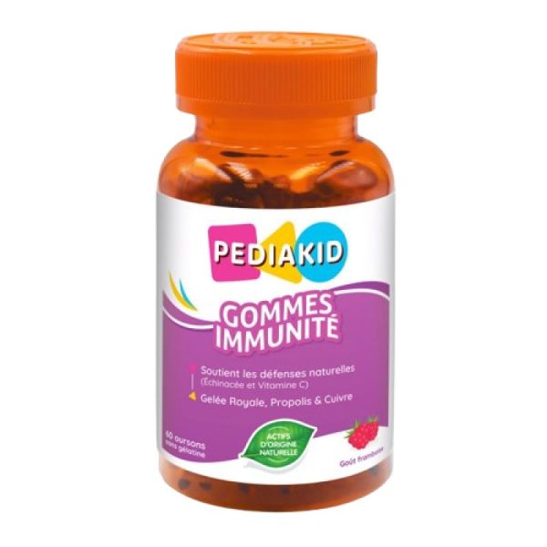 PEDIAKID 60 Gommes Immunité Ourson - 100% d' Origine Naturelle