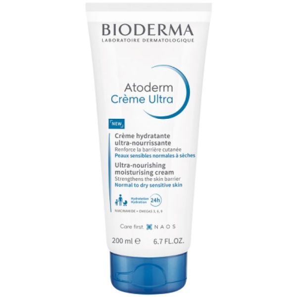 BIODERMA Atoderm Crème Ultra Nourrissante Hydratante 200ml sans Parfum - Peaux Sensibles Normales à Sèches