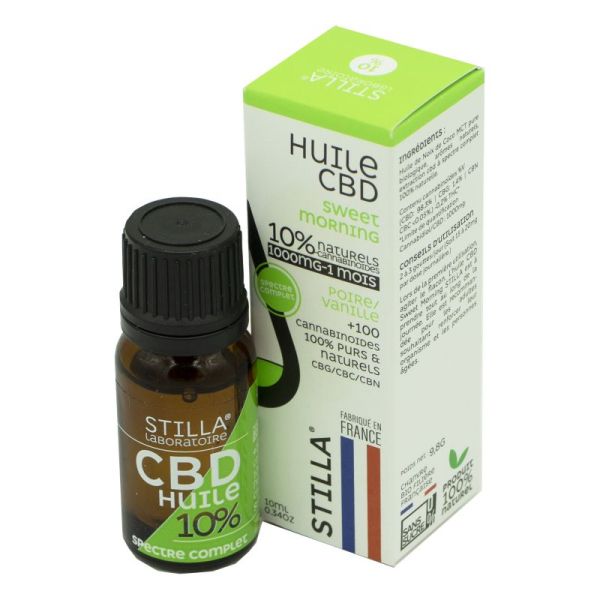 HUILE CBD Sweet Morning Bio 10% 100mg Full Spectrum 10ml - Collection Saveurs MCT