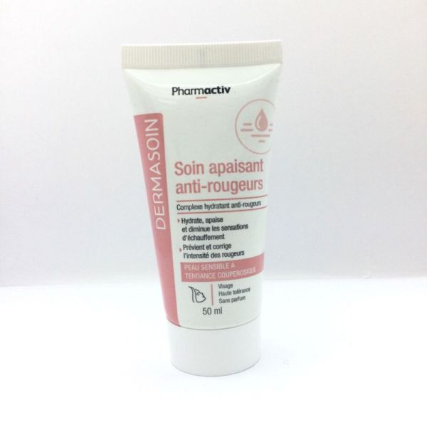 PHARMACTIV DERMASOIN, Soin apaisant anti-rougeurs, Tube /50 ml